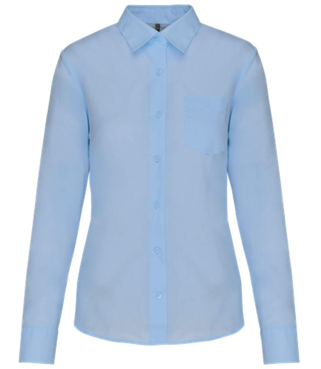 Chemise popeline manches longues - Femme - K549 - bleu ciel