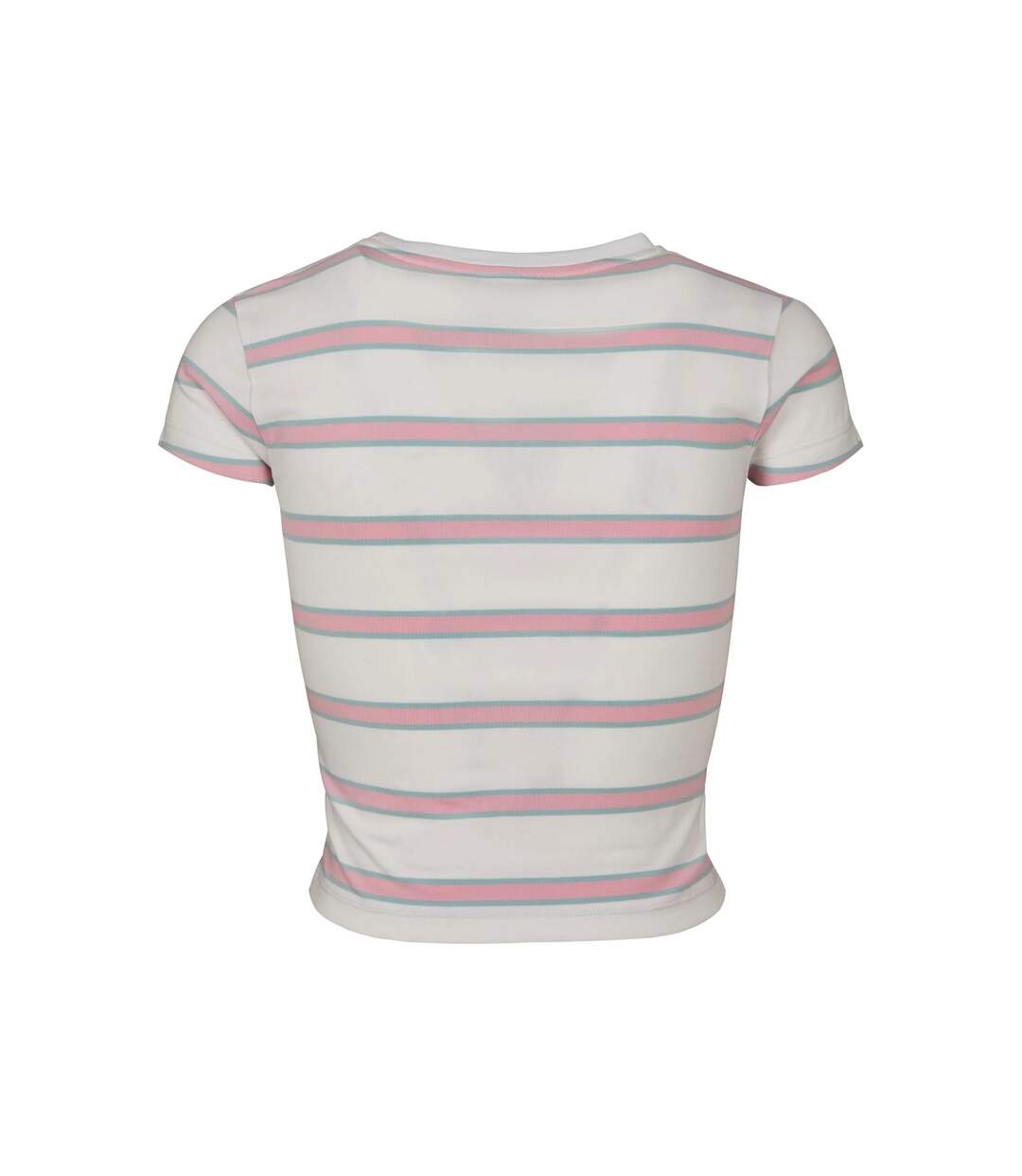 T-shirt Court Motif/style À Rayures Femme Blanc Rose Clair Urban Classics-2