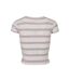 T-shirt Court Motif/style À Rayures Femme Blanc Rose Clair Urban Classics-2