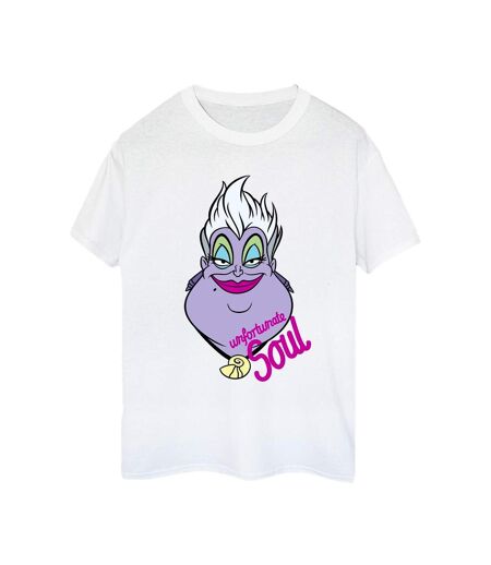 Disney Womens/Ladies Villains Ursula Unfortunate Soul Cotton Boyfriend T-Shirt (Blanc) - UTBI47142