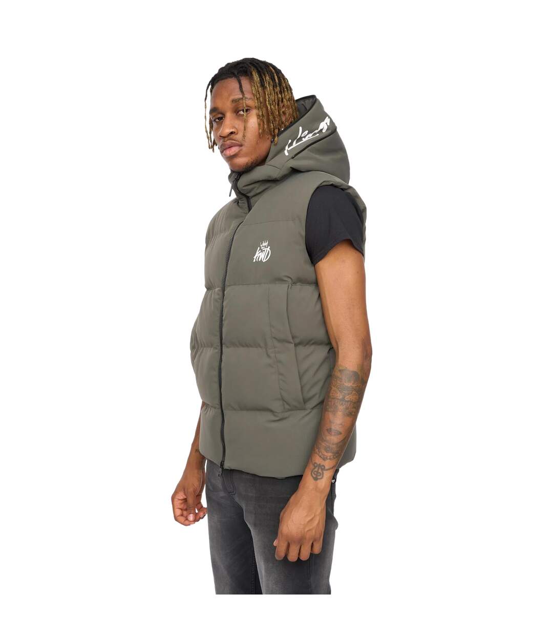 Mens Nahjo Gilet Olive Kings Will Dream-4
