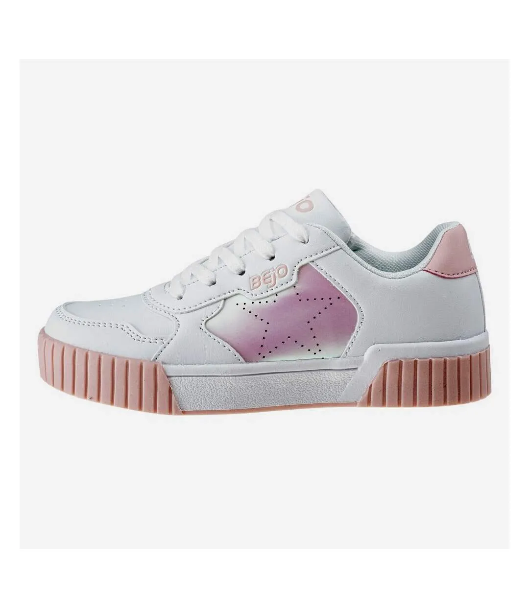 Bejo - Baskets BATES - Fille (Blanc / Rose / Jaune) - UTIG2280-2