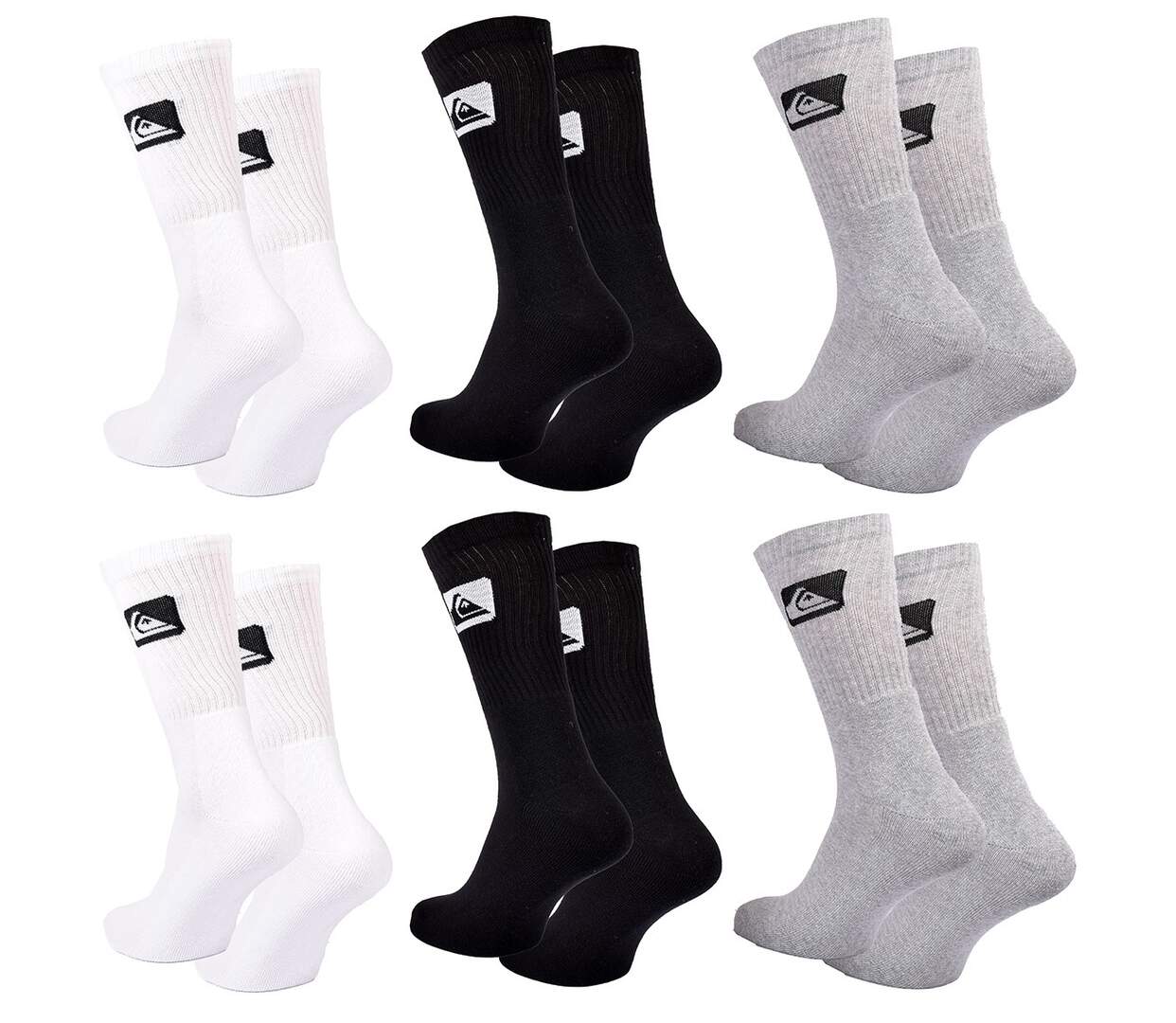 Chaussettes QUIKSILVER CUSHIONED CREW 6 Pcs 0334-3