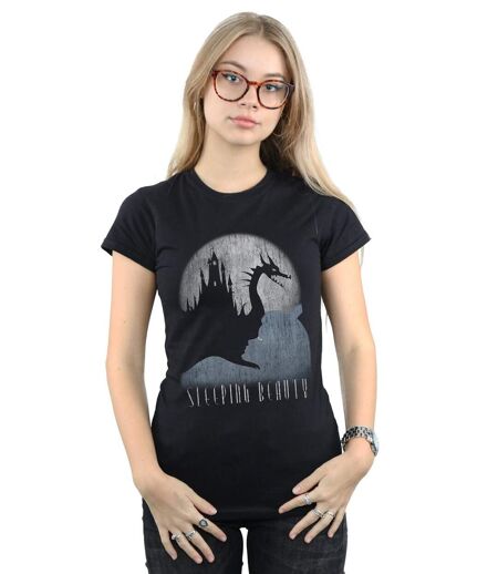 Disney T-shirt en coton Femme/Les femmes La Belle au bois dormant - Illusion cachée (Noir) - UTBI16013