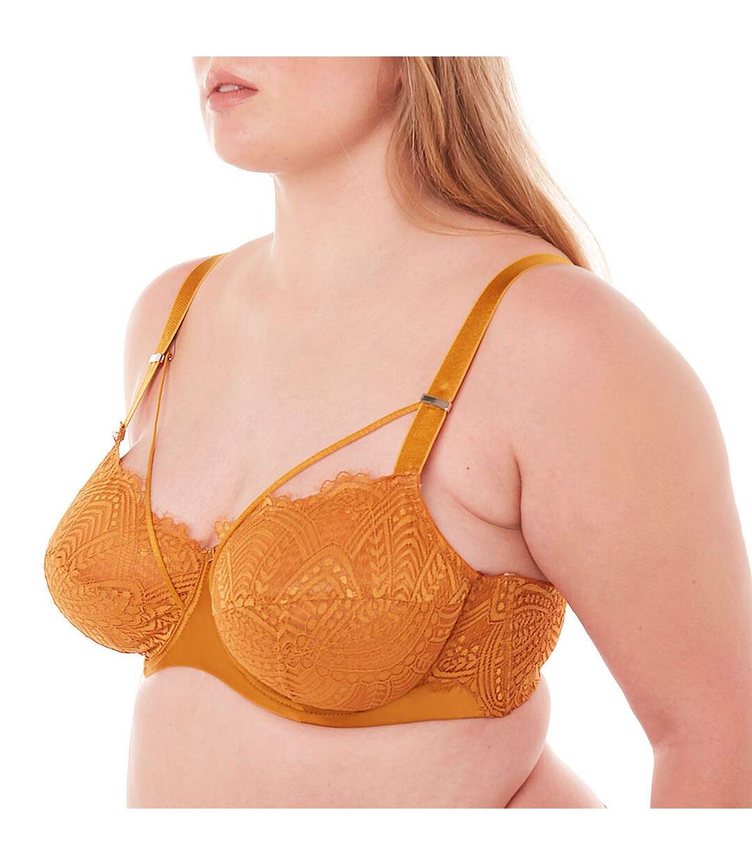 Soutien-gorge grand maintien moutarde Effrontée-2