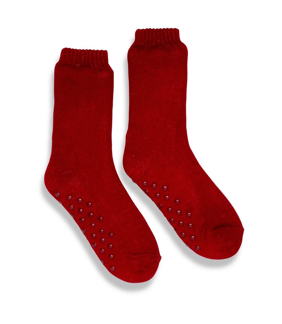 Unisex adult eskimo style fleece socks red Ribbon