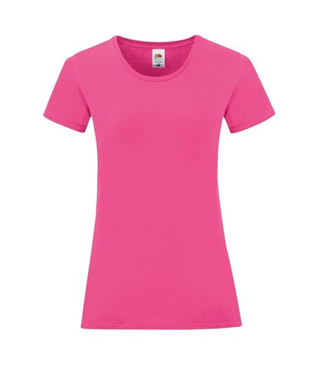 Fruit Of The Loom Womens/Ladies Iconic T-Shirt (Fuchsia Pink)