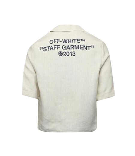 Chemise Motif/style Logo Femme Beige Clair Off White