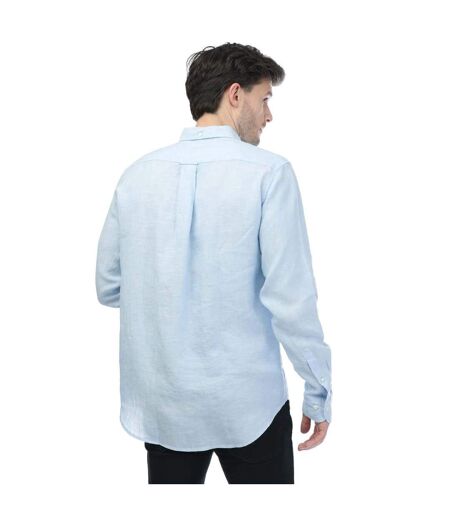 Mens Linen Regular Shirt Blue Gant