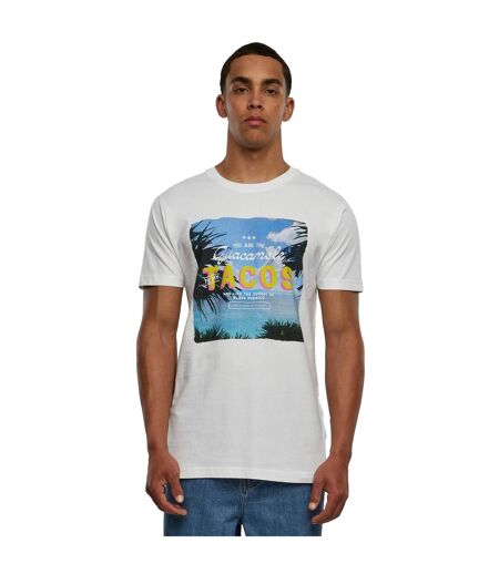 T-shirt Hommes Tacos Blanc Mister Tee