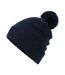 Bonnet À Revers Avec Pompon Bleu Marine Beechfield-2