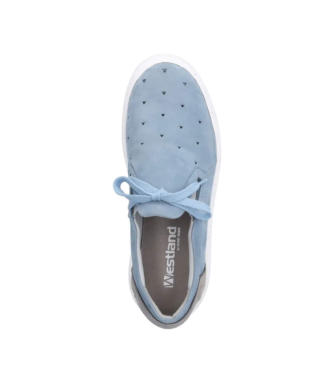 Womens/ladies Helsinki Nubuck Trainers Sky Blue Mint Kombi Josef Seibel-4
