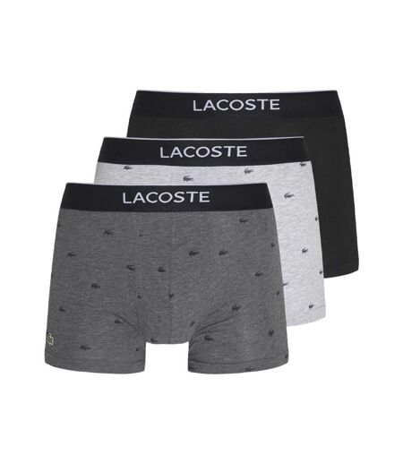 X3 boxers gris/noir homme lacoste logo 5h3411 - l
