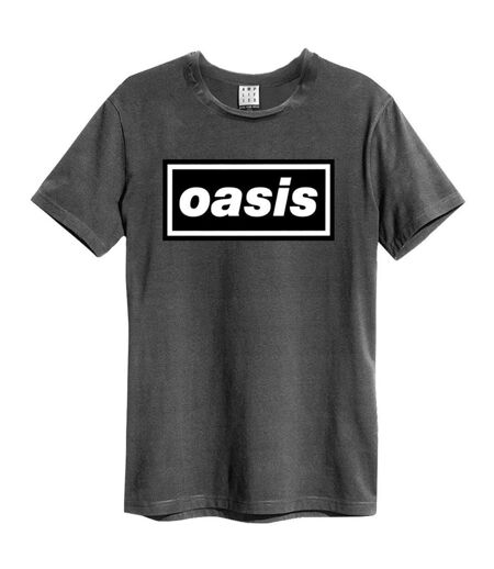 Amplified Womens/Ladies Logo Oasis T-Shirt (Charcoal)