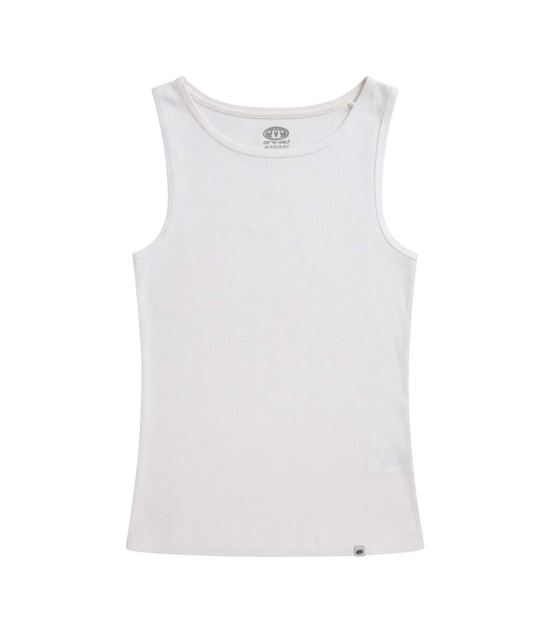 Womens/ladies ribbed organic tank top white Animal-1