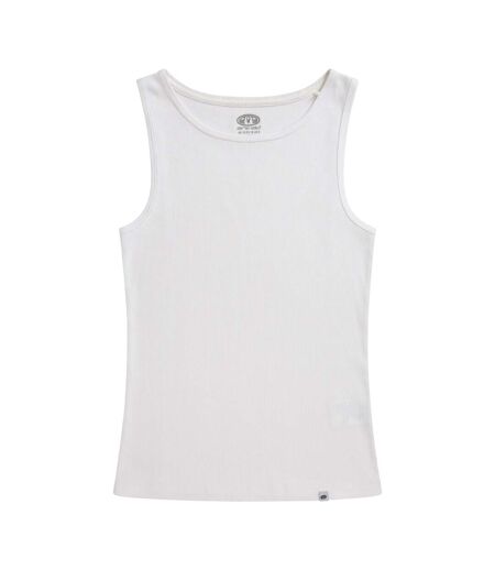 Animal Womens/Ladies Ribbed Natural Tank Top (White) - UTMW2961