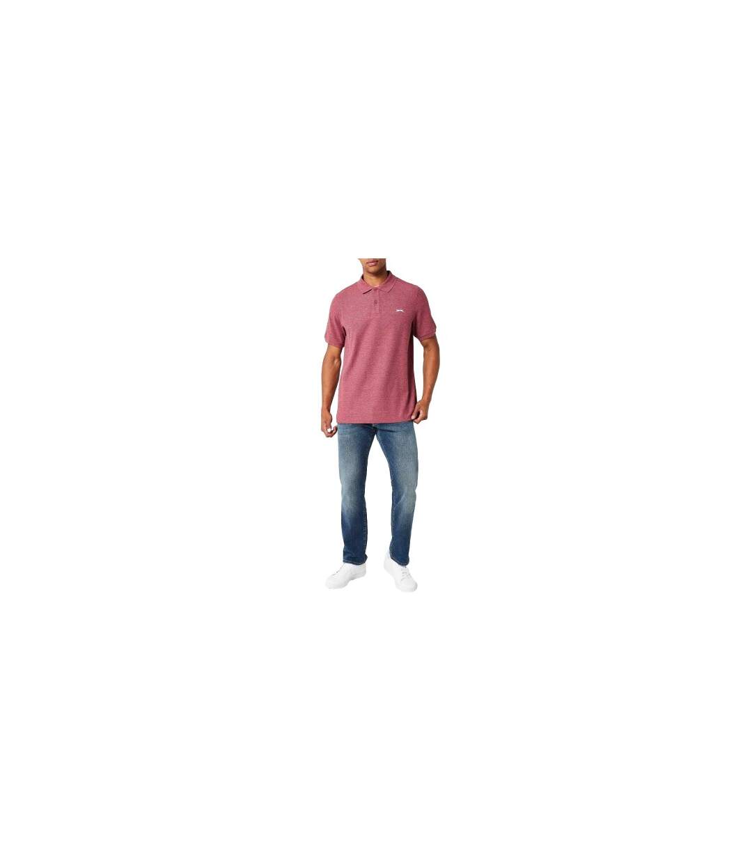 Polo Motif/style Logo Brodé Homme Bordeaux Chiné Slazenger-1