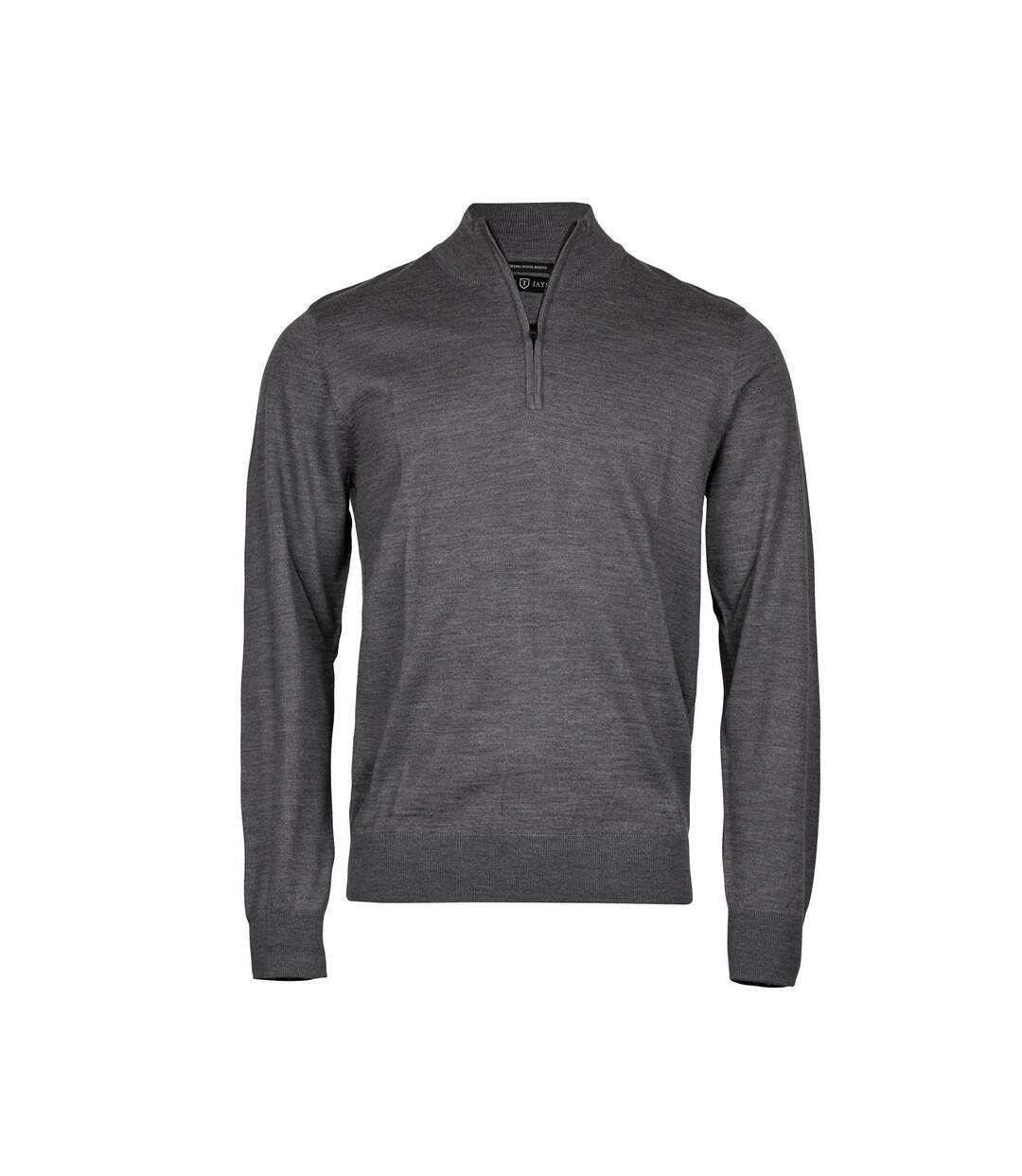 Mens half zip sweatshirt grey melange Tee Jays