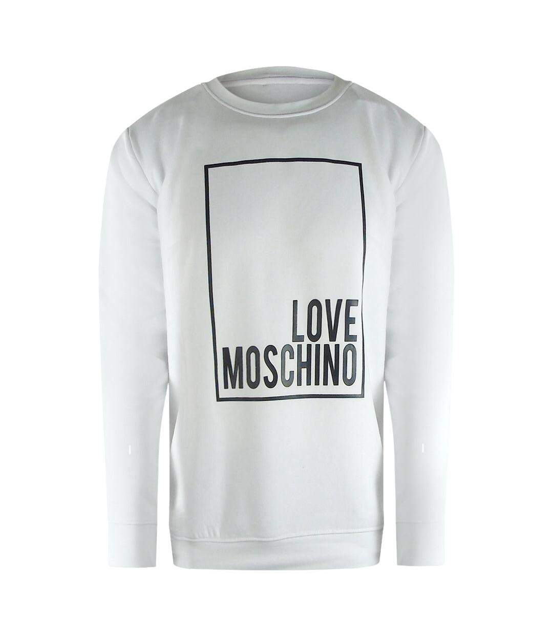 Sweat Motif/style Logo Rectangulaire Homme Blanc Love Moschino-1