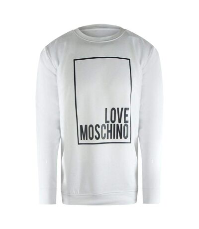 Sweat Motif/style Logo Rectangulaire Homme Blanc Love Moschino