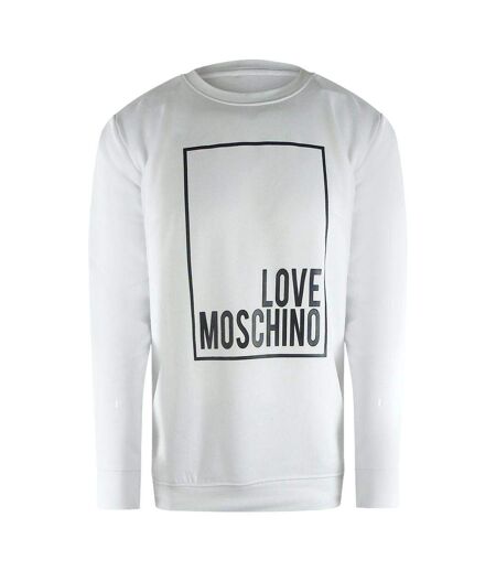 Sweat Motif/style Logo Rectangulaire Homme Blanc Love Moschino