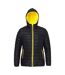 2786 Womens/Ladies Hooded Water & Wind Resistant Padded Jacket (Black/Bright Yellow)