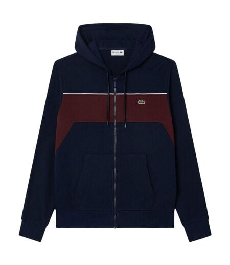 Veste À Capuche Style Bloc De Couleurs Homme Bleu Marine Rouge Lacoste