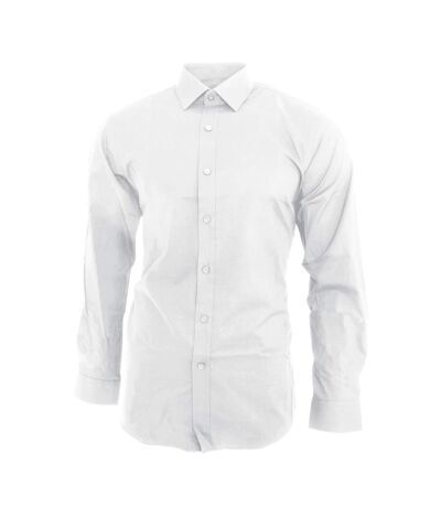 Brook Taverner Mens Pisa Long Sleeve Slim Fit Shirt (White)