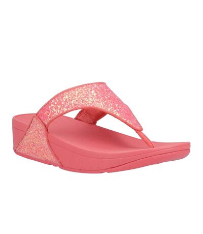 Womens/ladies lulu glitter flip flops rosy coral FitFlop