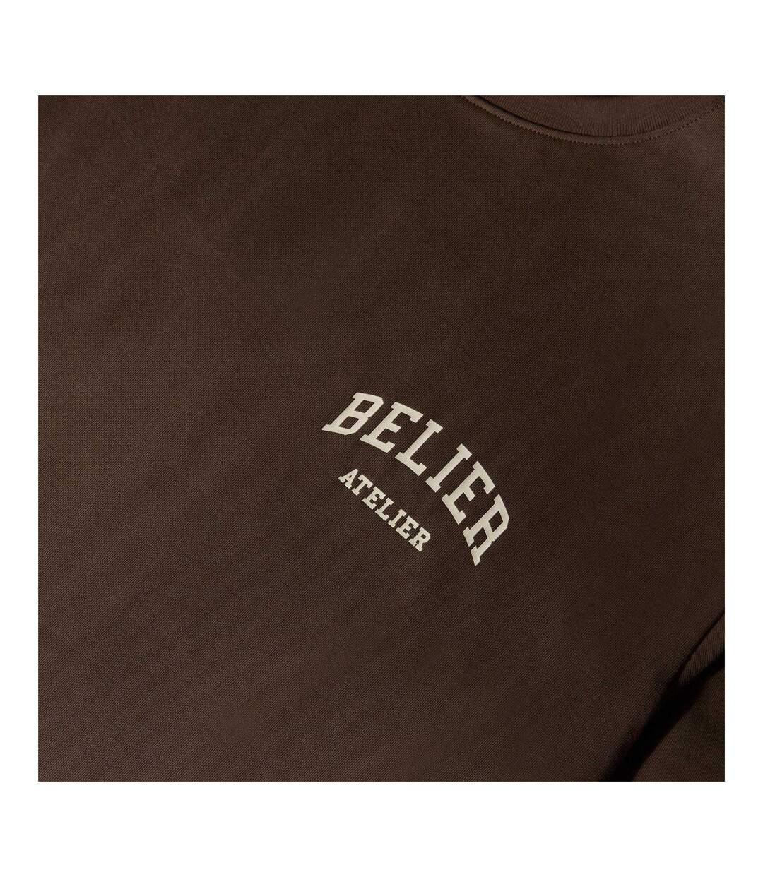 Mens Campus Atelier T-shirt Brown Ecru Belier-3