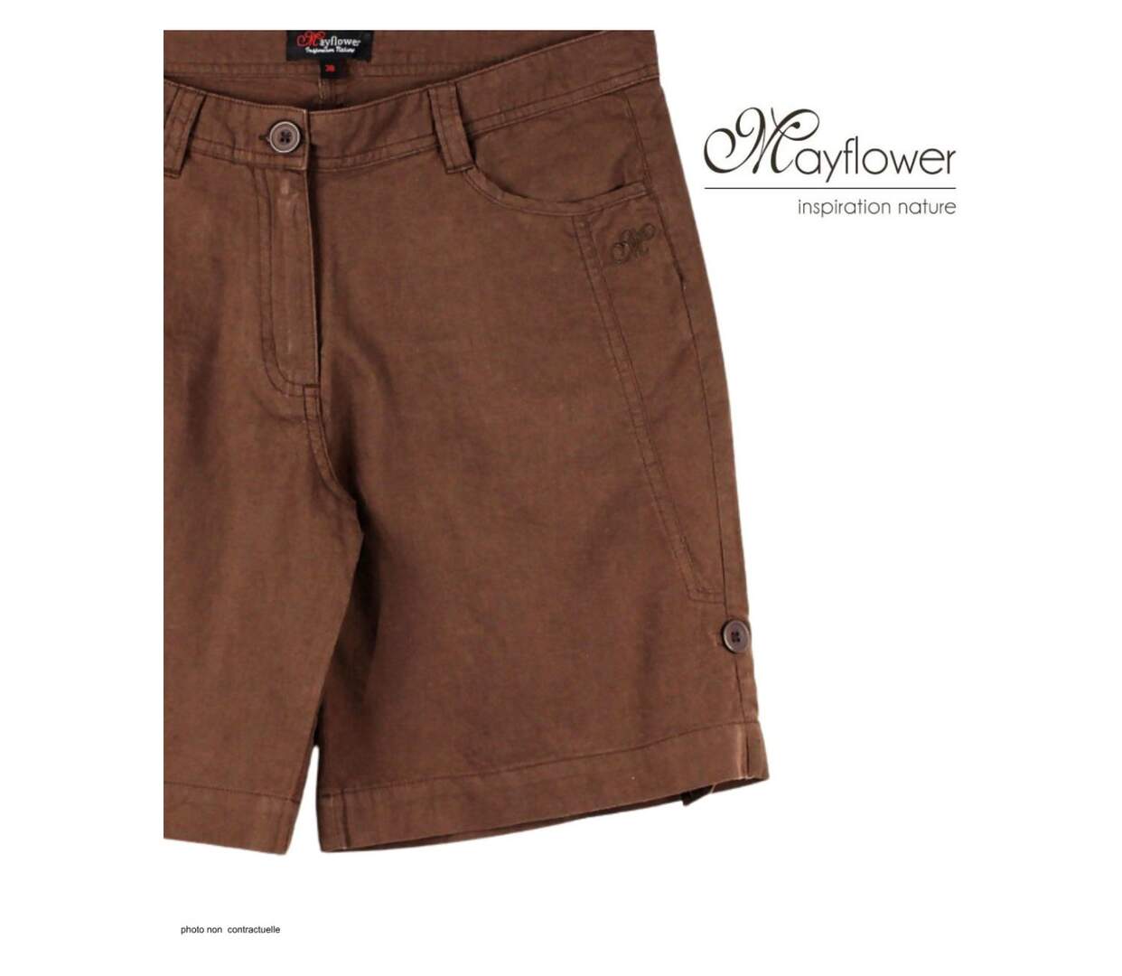 MAYFLOWER MINDY2 : Short en lin pour femme à longueur réglable-4