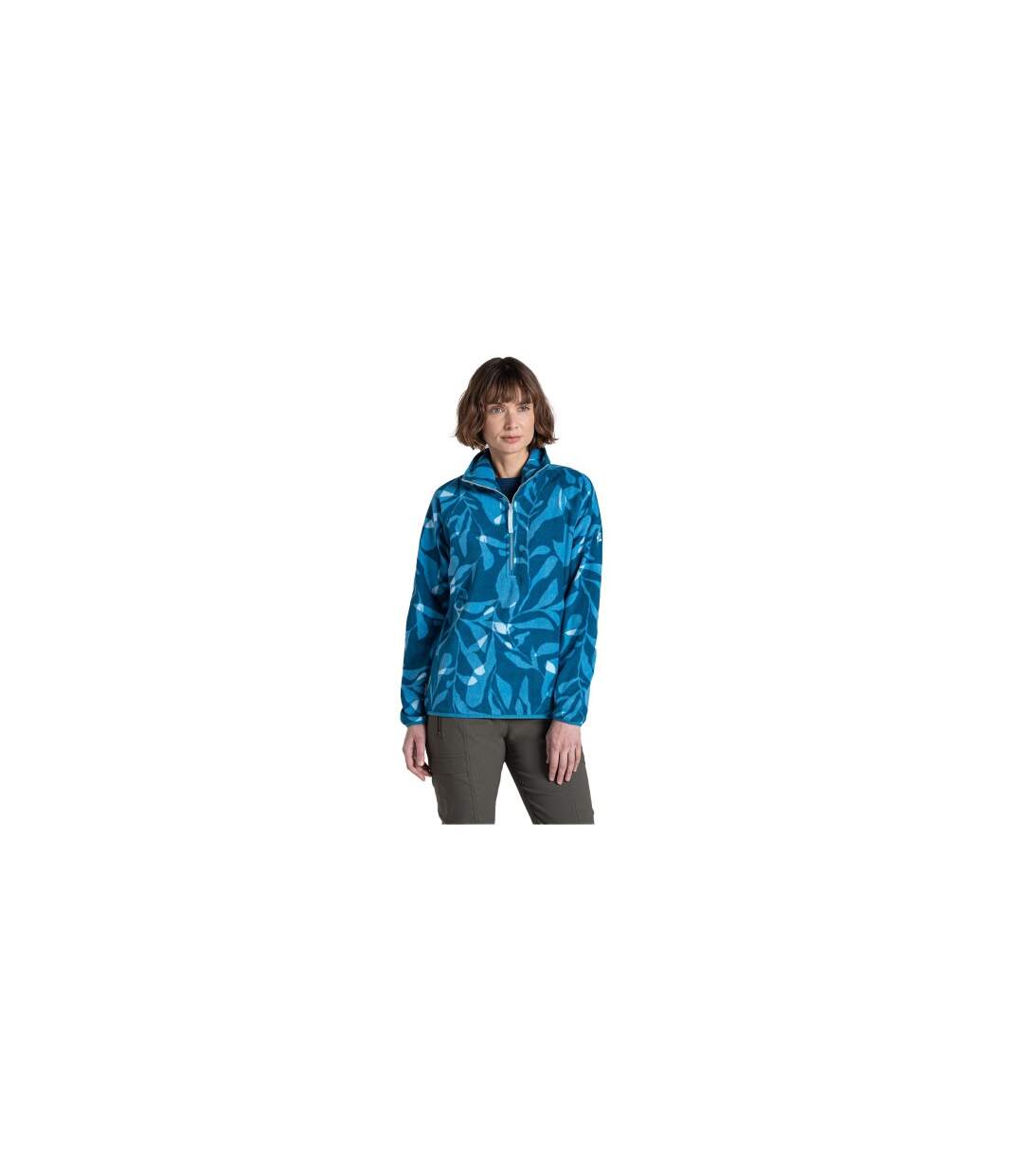 Womens/ladies National Trust Reedmace Spring Floral Fleece Top Porcelain Craghoppers-1