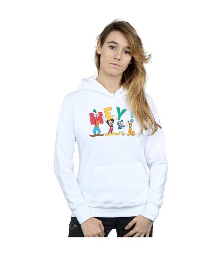 Disney - Sweat à capuche MICKEY MOUSE FRIENDS HEY - Femme (Blanc) - UTBI11009