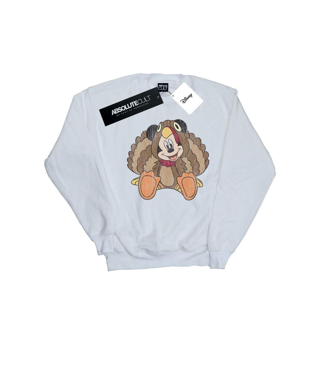 Disney Sweatshirt Mickey Mouse Thanksgiving Turkey Costume Womens/Ladies (Blanc) - UTBI27997-1