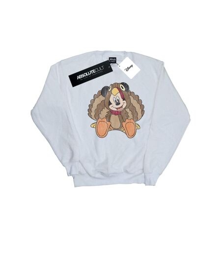 Disney Sweatshirt Mickey Mouse Thanksgiving Turkey Costume Womens/Ladies (Blanc) - UTBI27997