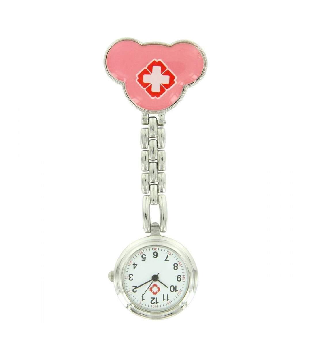 Montre Pour Infirmière Acier Inoxydable Rose Pince 22-1