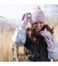 Ladies Cable Knit 2.3 Tog Thermal Winter Fingerless Converter Gloves-5
