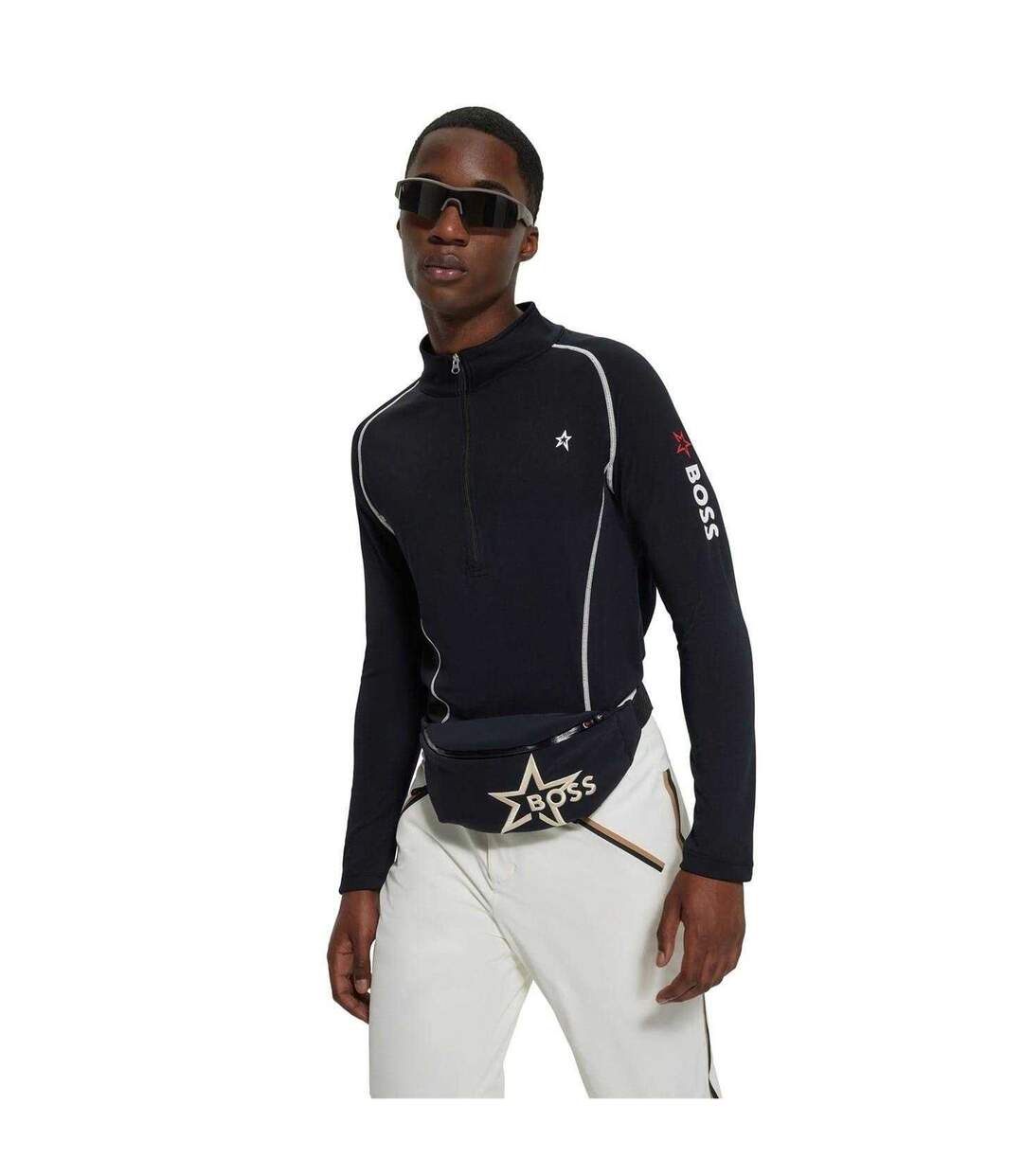 Mens Long-sleeved Sweatshirt Black Boss-4