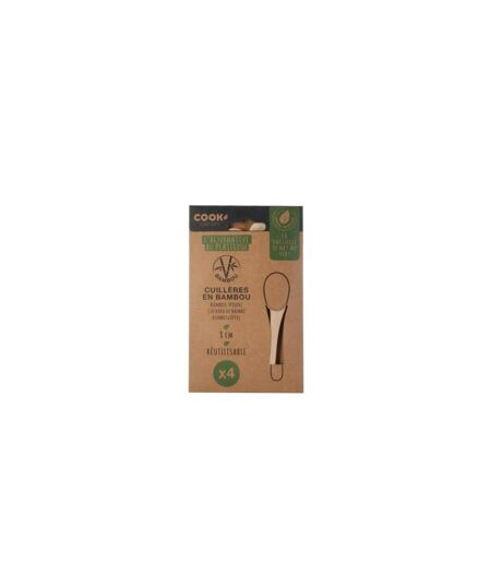 Lot de 4 Cuillères en Bambou Eco 8cm Naturel