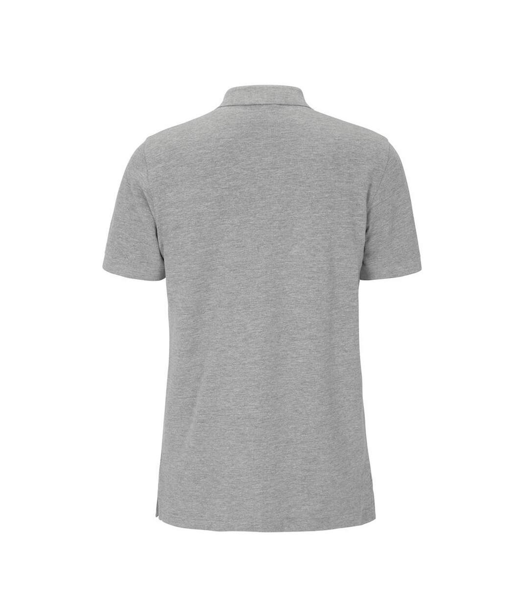 Mens Pique Polo Shirt Grey Melange Cottover-2