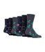 6 Pairs Mens Non Elastic Patterned Socks-1