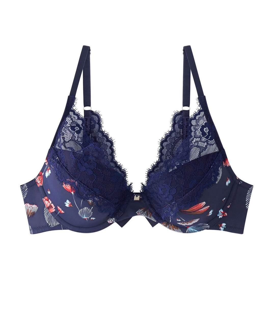 Soutien-gorge ampliforme coque moulée imprimé bleu Espiègle