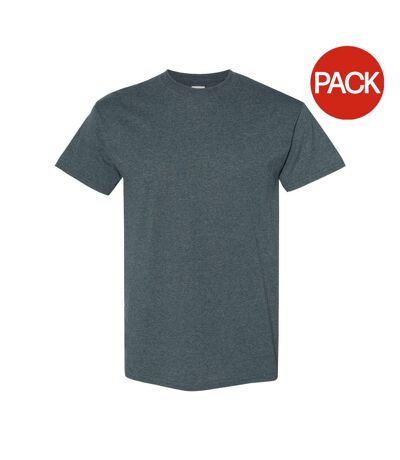 Gildan Mens Heavy Cotton Short Sleeve T-Shirt (Pack of 5) (Dark Heather) - UTBC4807
