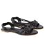 Womens/ladies jocelyn plaited leather wide flat sandals black Dorothy Perkins-1