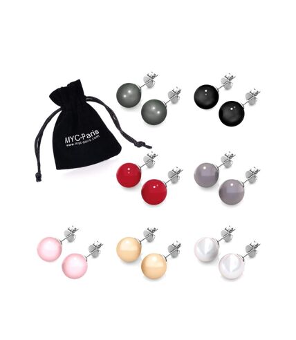 Boucles d'oreilles Coffret 7 Days Colorful Pearl - Argenté et Multi