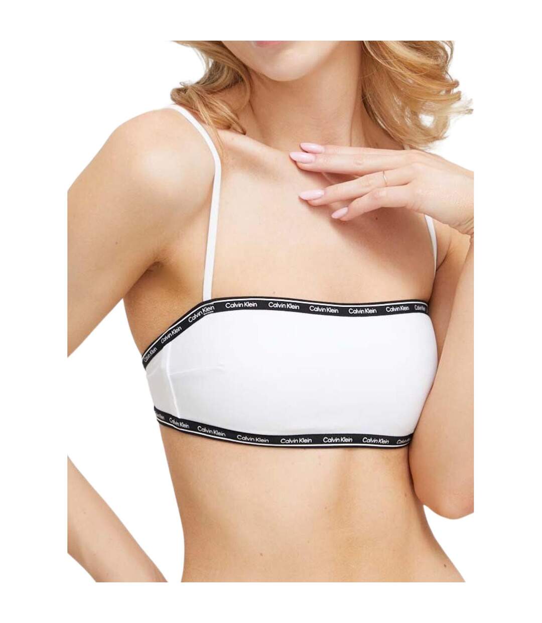 Haut De Maillot De Bain Motif/style Logo Femme Blanc Calvin Klein-1