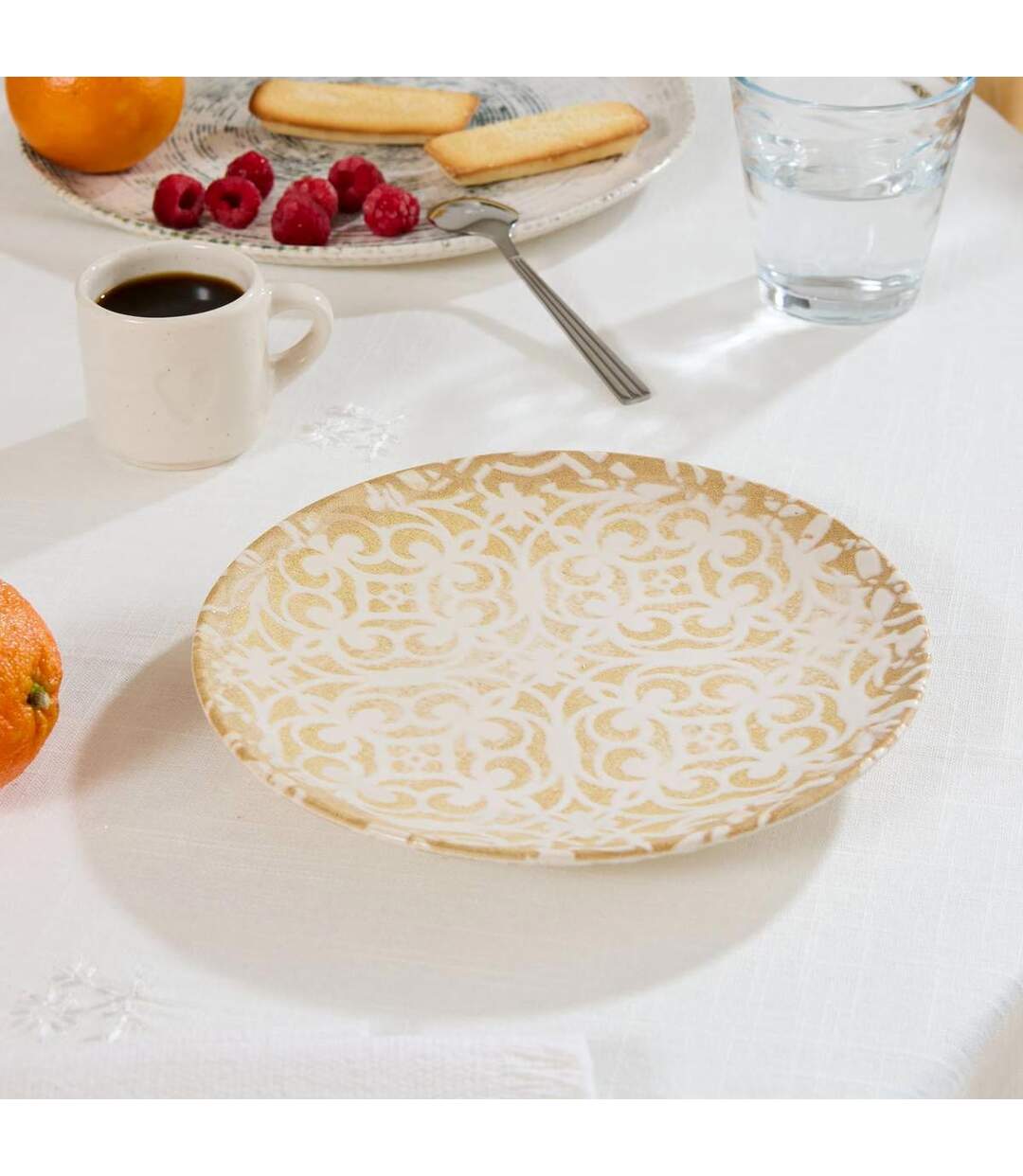 Lot de 6 Assiettes à Dessert Anna 19cm Crème-3