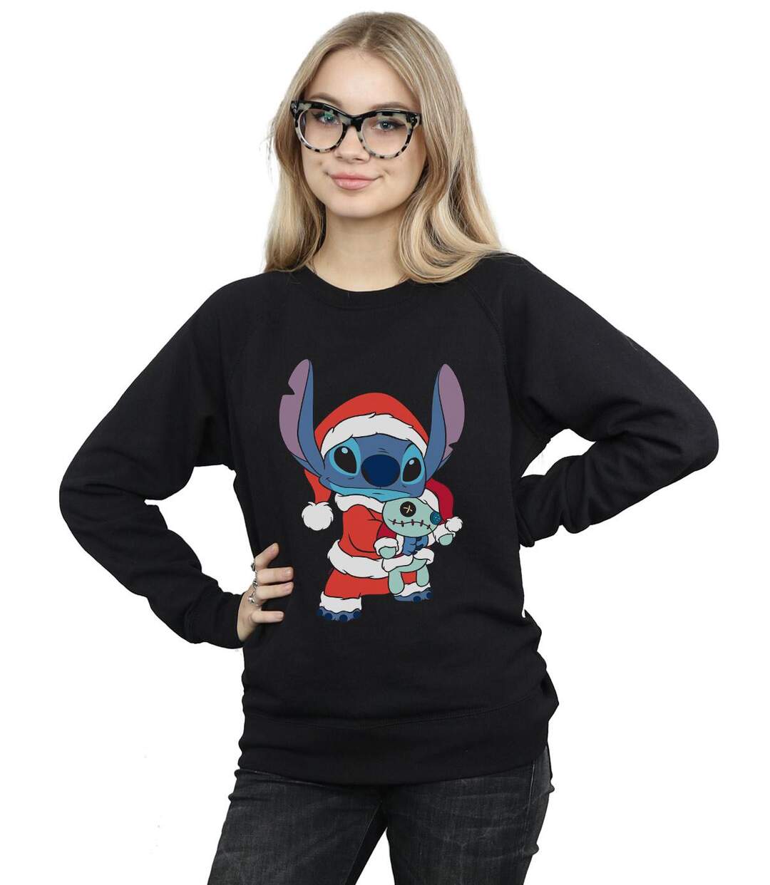 Disney - Sweat LILO AND STITCH STITCH CHRISTMAS - Femme (Noir) - UTBI13621-2