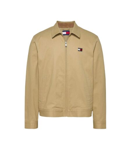 Mens Logo Full Zip Jacket Tan Tommy Jeans