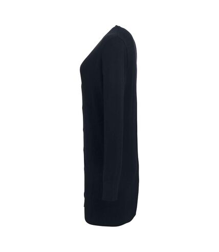Premier Womens/Ladies Longline V Neck Knitted Cardigan (Black) - UTRW5589
